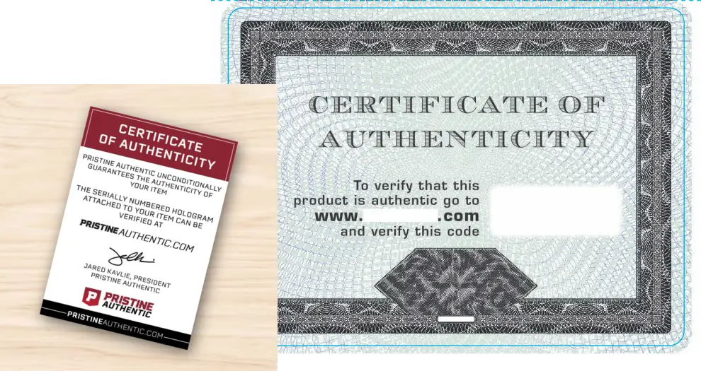 Certificate of Authenticity Products
